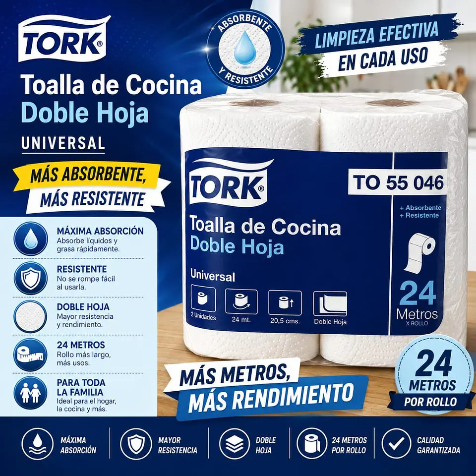 Toalla de Papel Tork 2u 24m 1