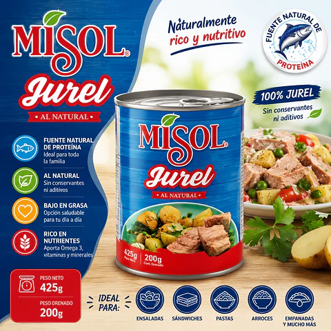 Jurel MiSol Drenado 200g Neto 425g