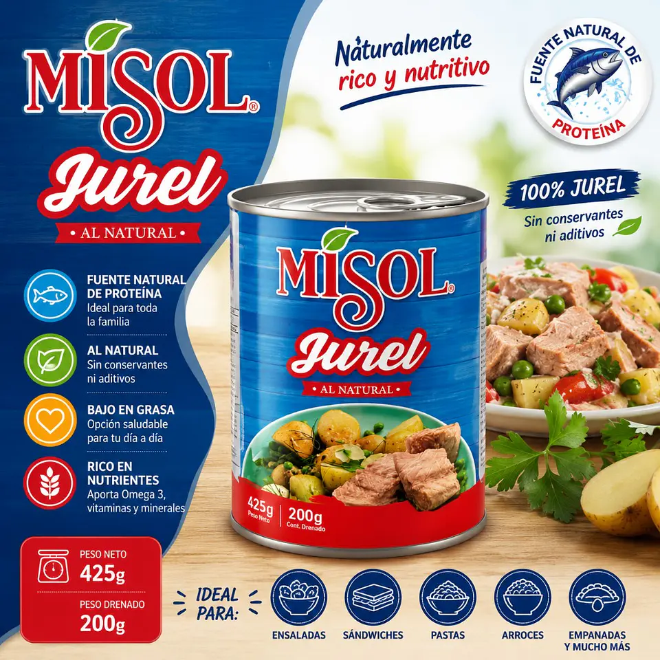 Jurel MiSol Drenado 200g Neto 425g 1