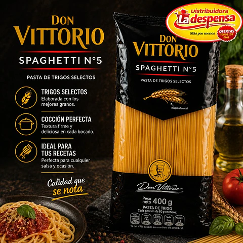 Fideo Pasta Spaghetti N°5 Don Vittorio 400g