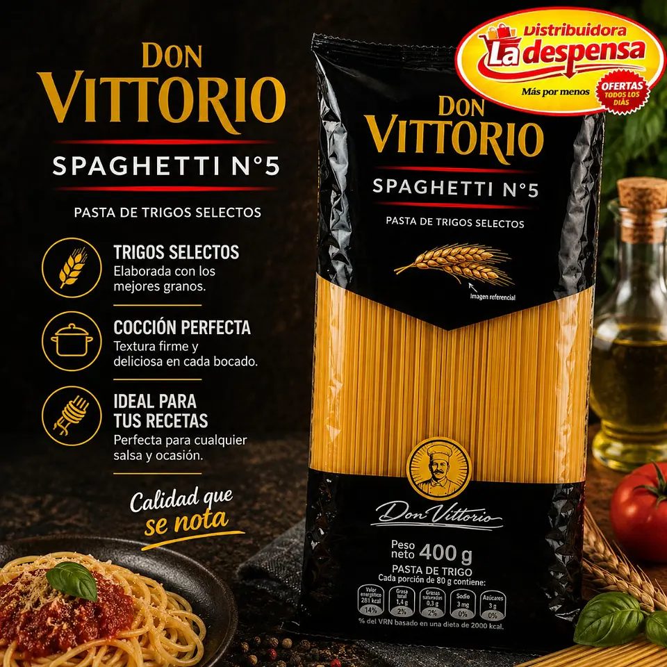 Fideo Pasta Spaghetti N°5 Don Vittorio 400g 1
