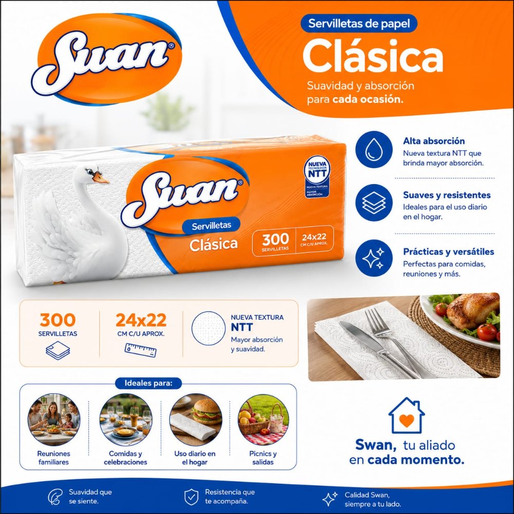 Servilletas Swan 300 u