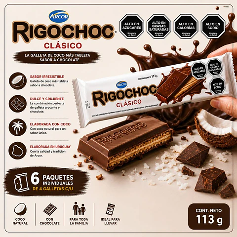 Galleta Bañada Rigochoc Chocolate 113 g