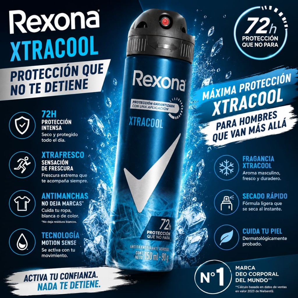DESODORANTE SPRAY REXONA MEN 72H 150ML XTRACOOL