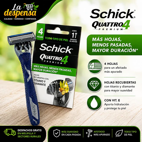 Máquina de Afeitar Quattro4 Schick