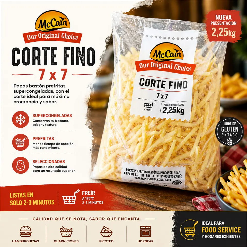 Papas Pre Fritas McCain 2.25kg 1