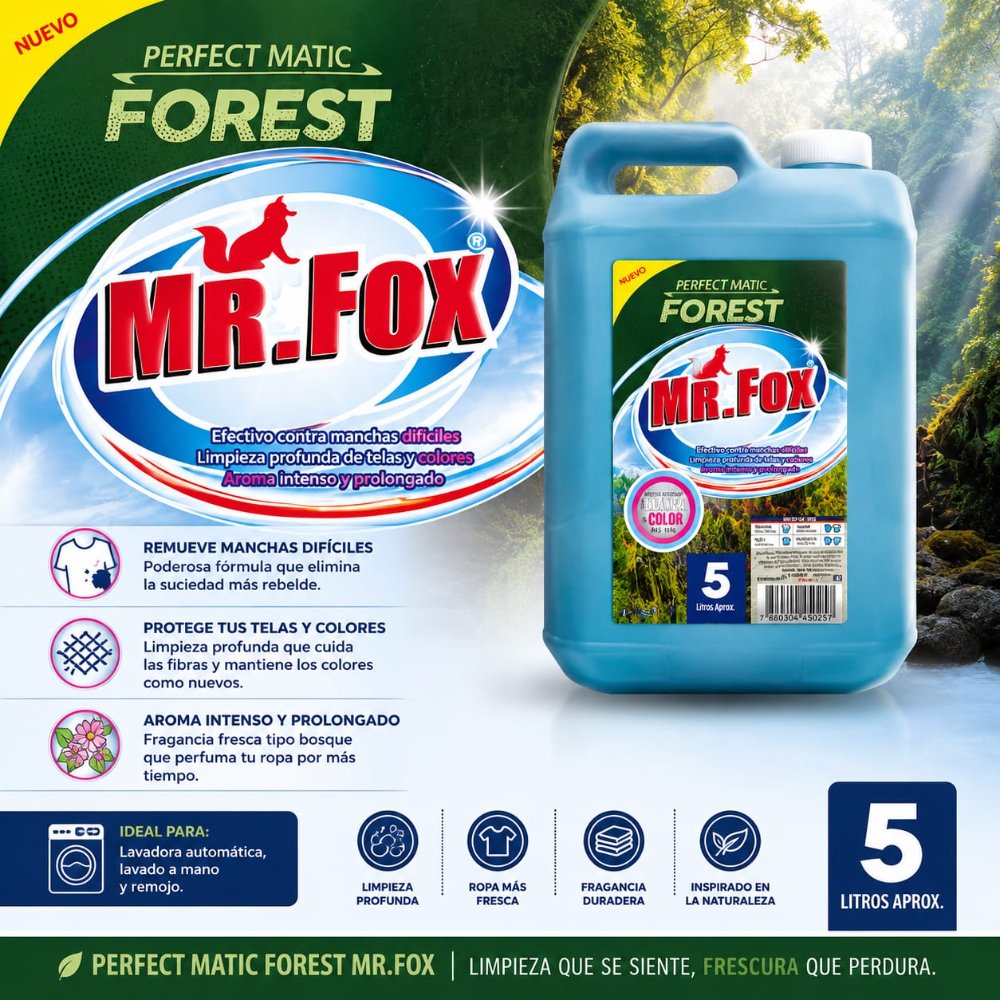 Detergente Liquido Verde Mr Fox 5lt