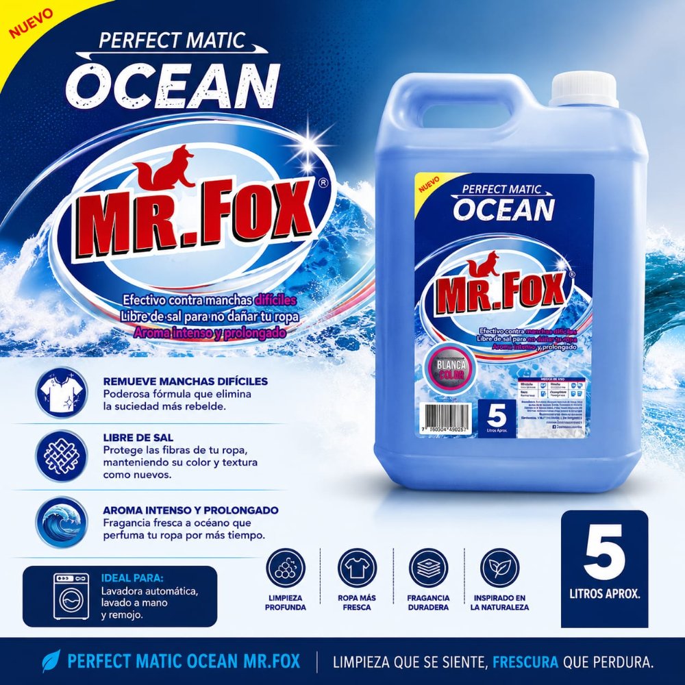 Detergente Liquido Azul Mr Fox  5lt