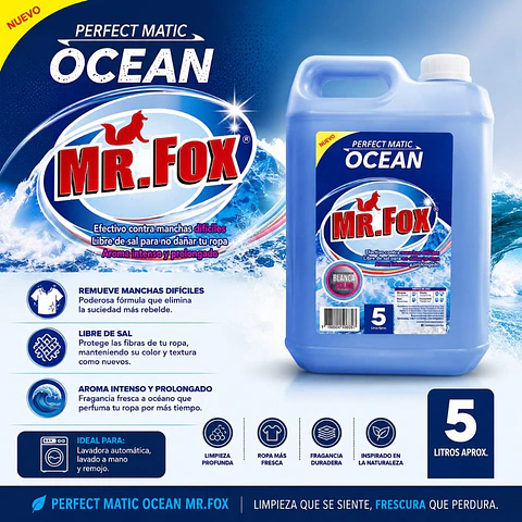 Detergente Liquido Azul Mr Fox  5lt