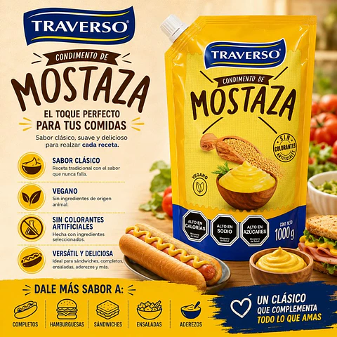 Mostaza Traverso 1000g