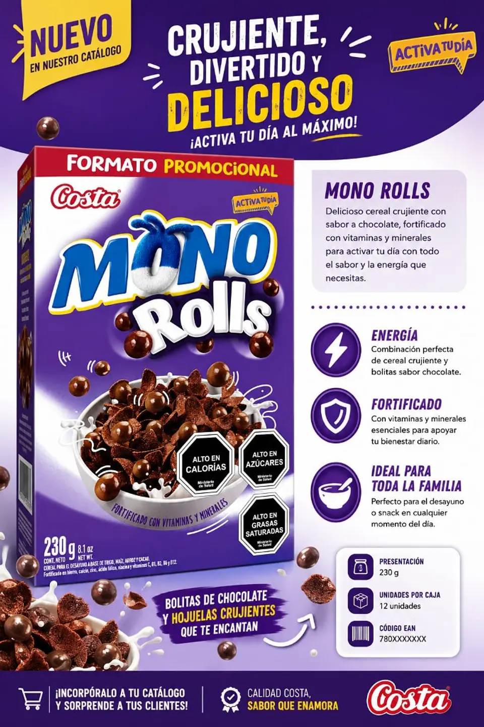 Cereal Mono Rolls 230 gr 1