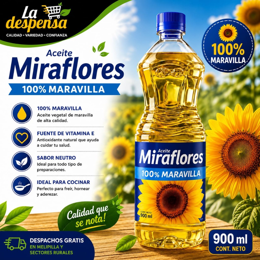 ACEITE MIRAFLORES MARAVILLA 900ML (15)