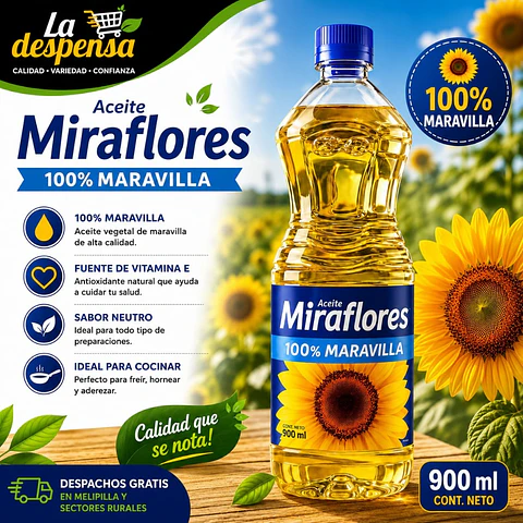 Aceite Maravilla Miraflores 900ml