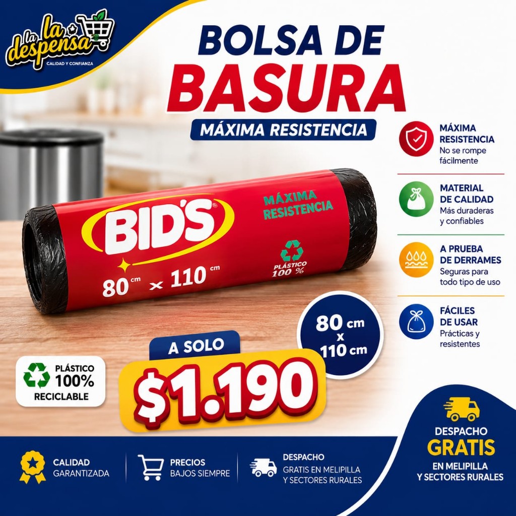Bolsa de Basura Industrial 80x110 Pack 20 Unidades