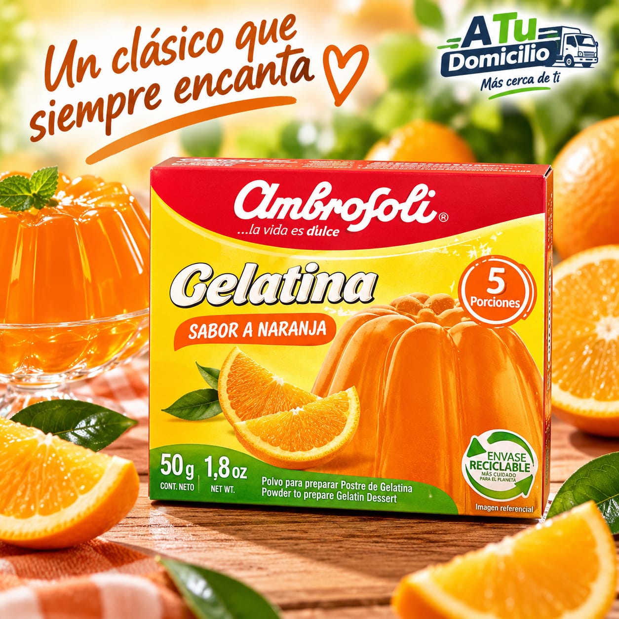 Gelatina Naranja Ambrosoli 50 g