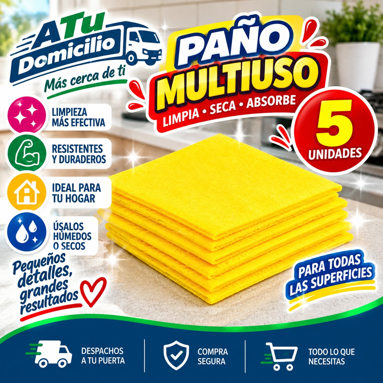 Paño Amarillo Multiusos 5 un