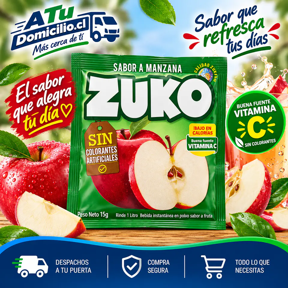 Jugo en Polvo Sabor Manzana Zuko 15 g 1