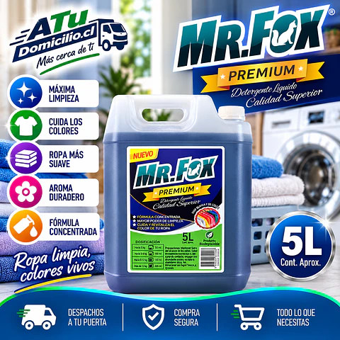 Detergente Líquido Premiun Azul Mr. Fox 5 L