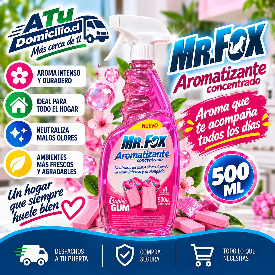 Aromatizante Concentrado Bubble Gum Mr. Fox 500 ml 1
