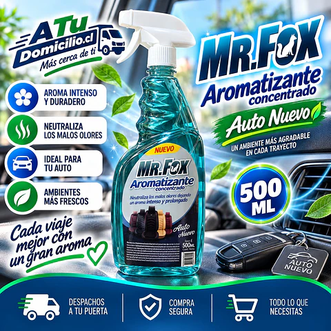 Aromatizante Concentrado Auto Nuevo Mr. Fox 500 ml