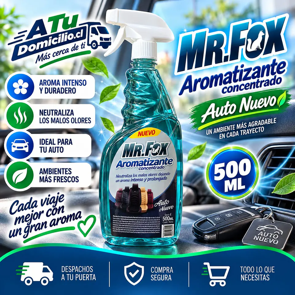 Aromatizante Concentrado Auto Nuevo Mr. Fox 500 ml 1