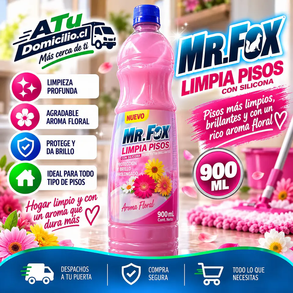 Limpia Pisos con Silicona Floral Mr. Fox 900 ml 1