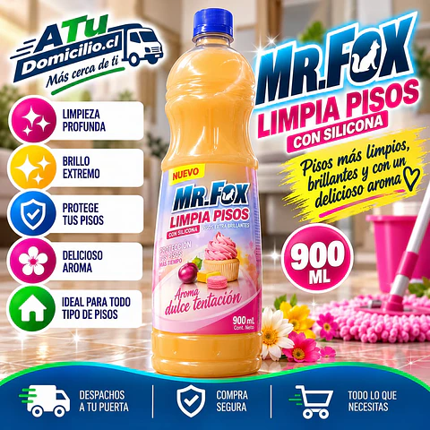 Limpia Pisos con Silicona Dulce Tentación Mr. Fox 900 ml