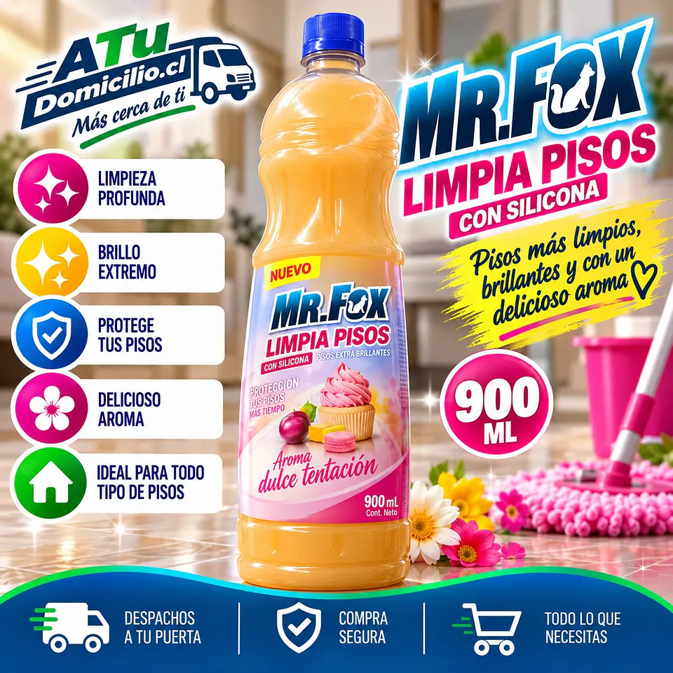 Limpia Pisos con Silicona Dulce Tentación Mr. Fox 900 ml 1