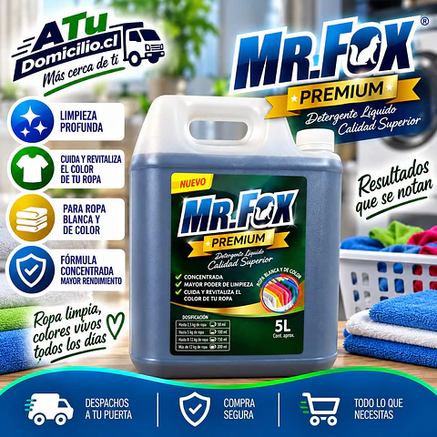 Detergente Líquido Premiun Verde Mr. Fox 5 L