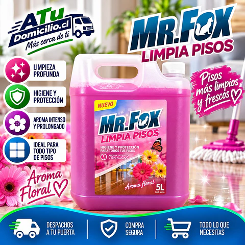 Limpia Pisos Floral Mr. Fox 5 L