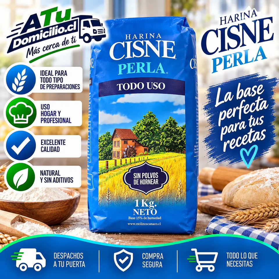 Harina Sin Polvos de Hornear Cisne Perla 1 Kg 1