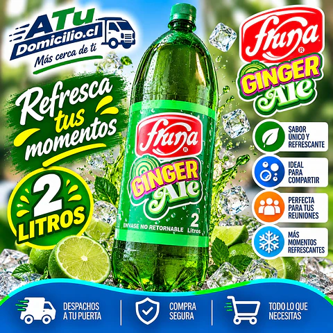 Bebida Ginger Ale Fruna desechable 2 L