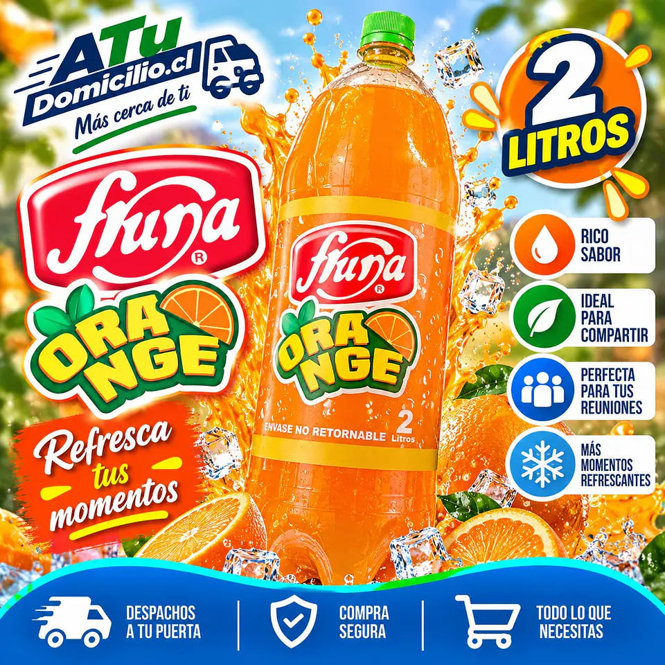 Bebida Orange Fruna desechable 2 L 1
