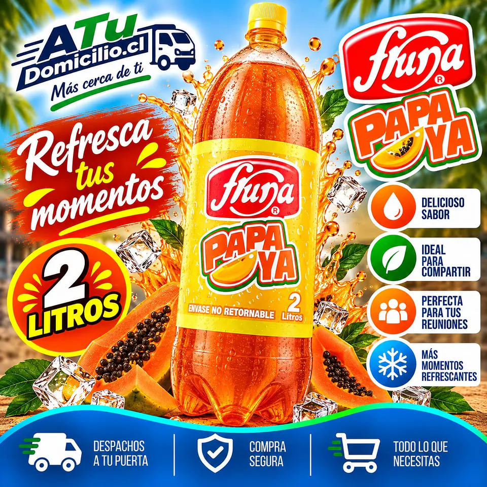 Bebida Papaya Fruna desechable 2 L 1