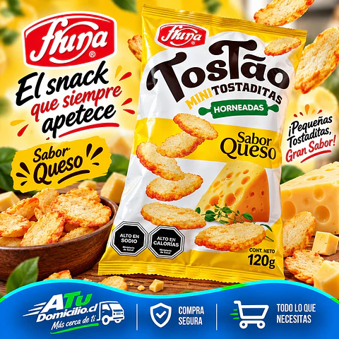 Tostao Mini Tostaditas Sabor Queso 120 g