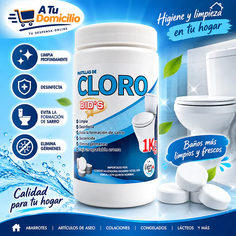 Pastilla Estanque Inodoro Cloro Bid's 1k
