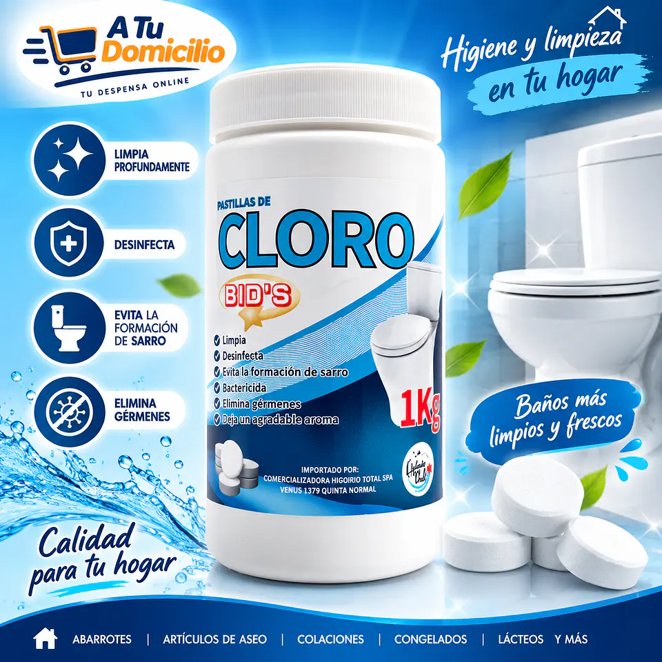 Pastilla Estanque Inodoro Cloro Bid's 1k 1