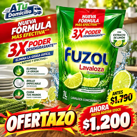 Lavalozas Líquido Limón Fuzol 1 L