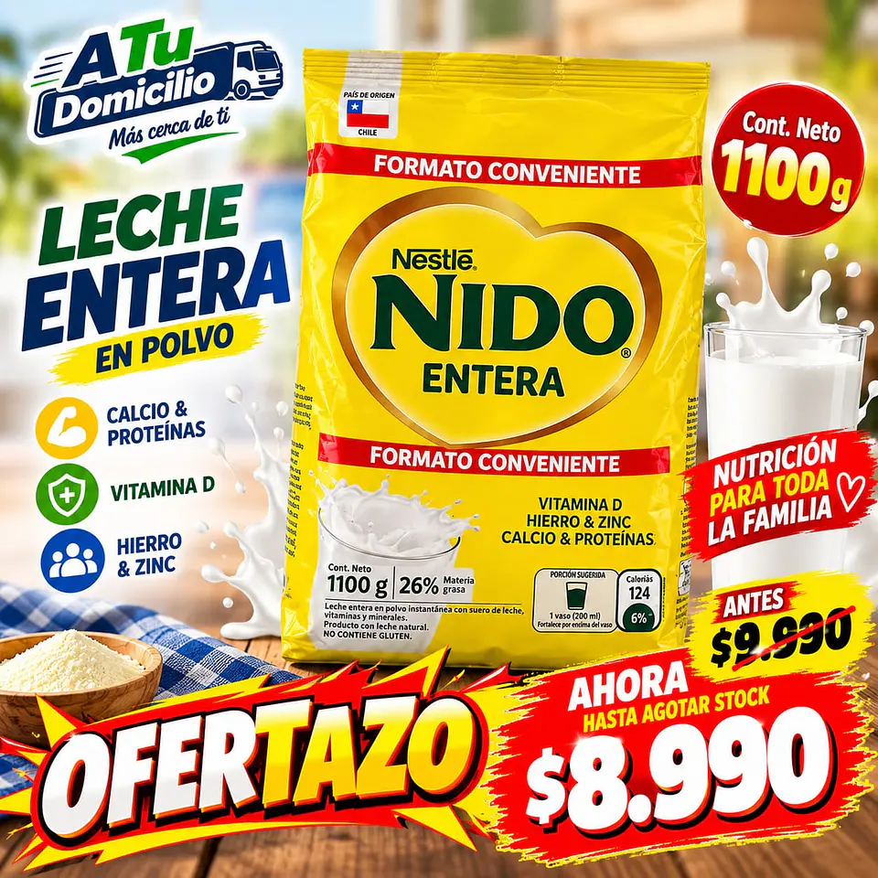 Leche en Polvo Entera Nido 1100g 1