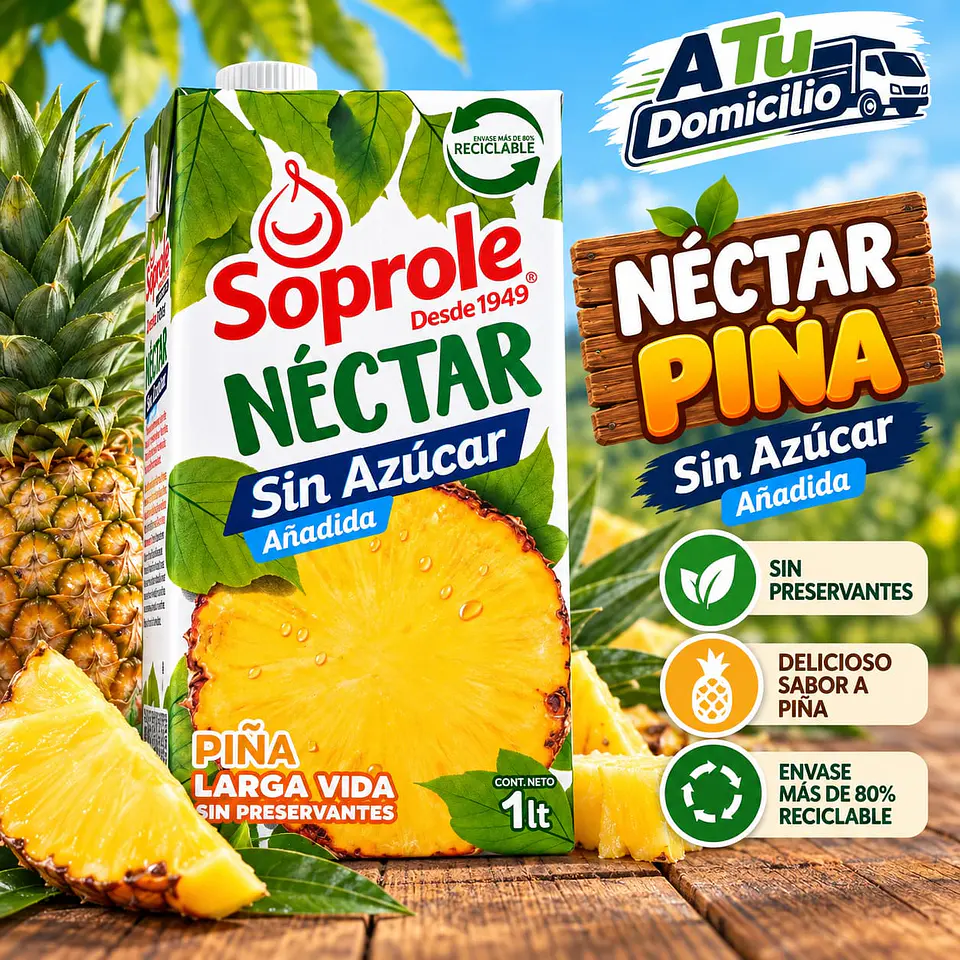 Néctar Sabor Piña Sin Azúcar Soprole 1 L 1