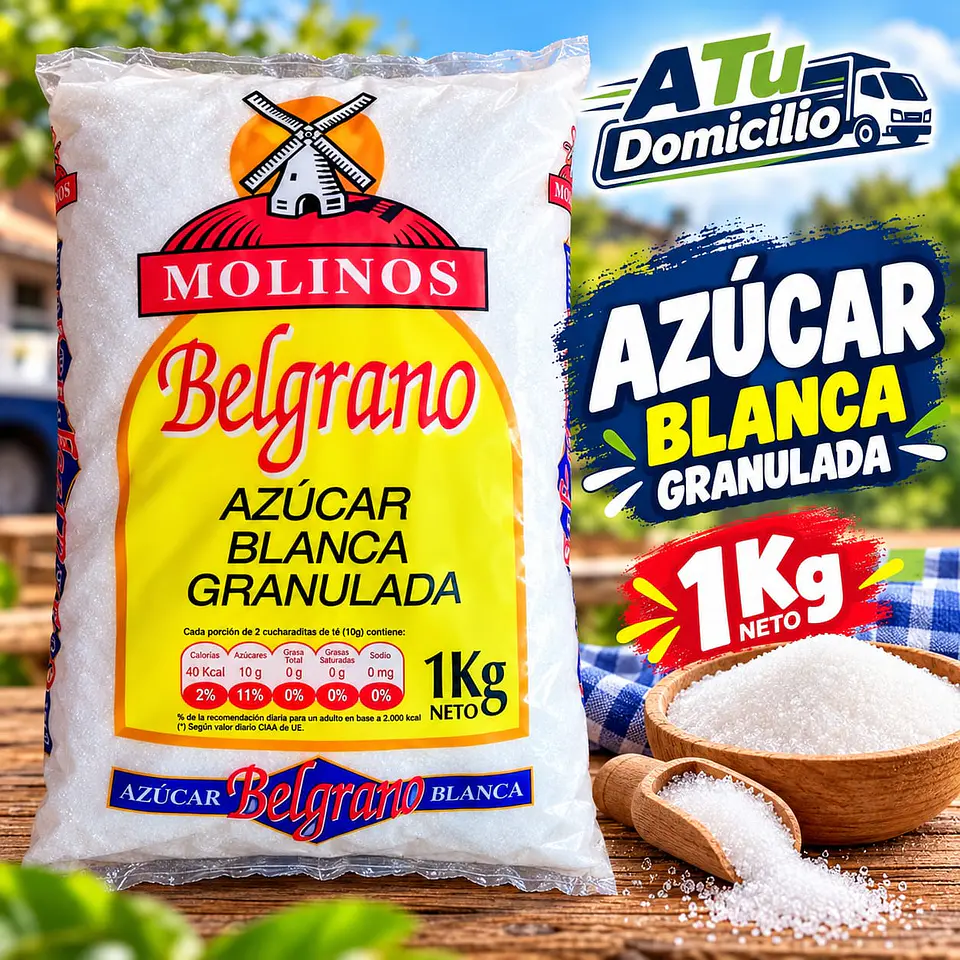 Azúcar blanca Granulada Belgrano 1kg 1