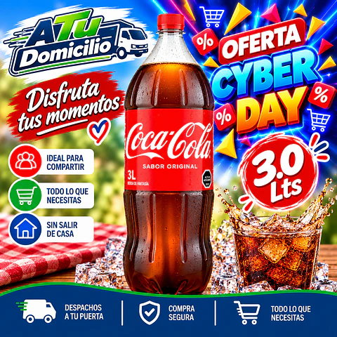 Bebida Coca Cola original desechable 3 L