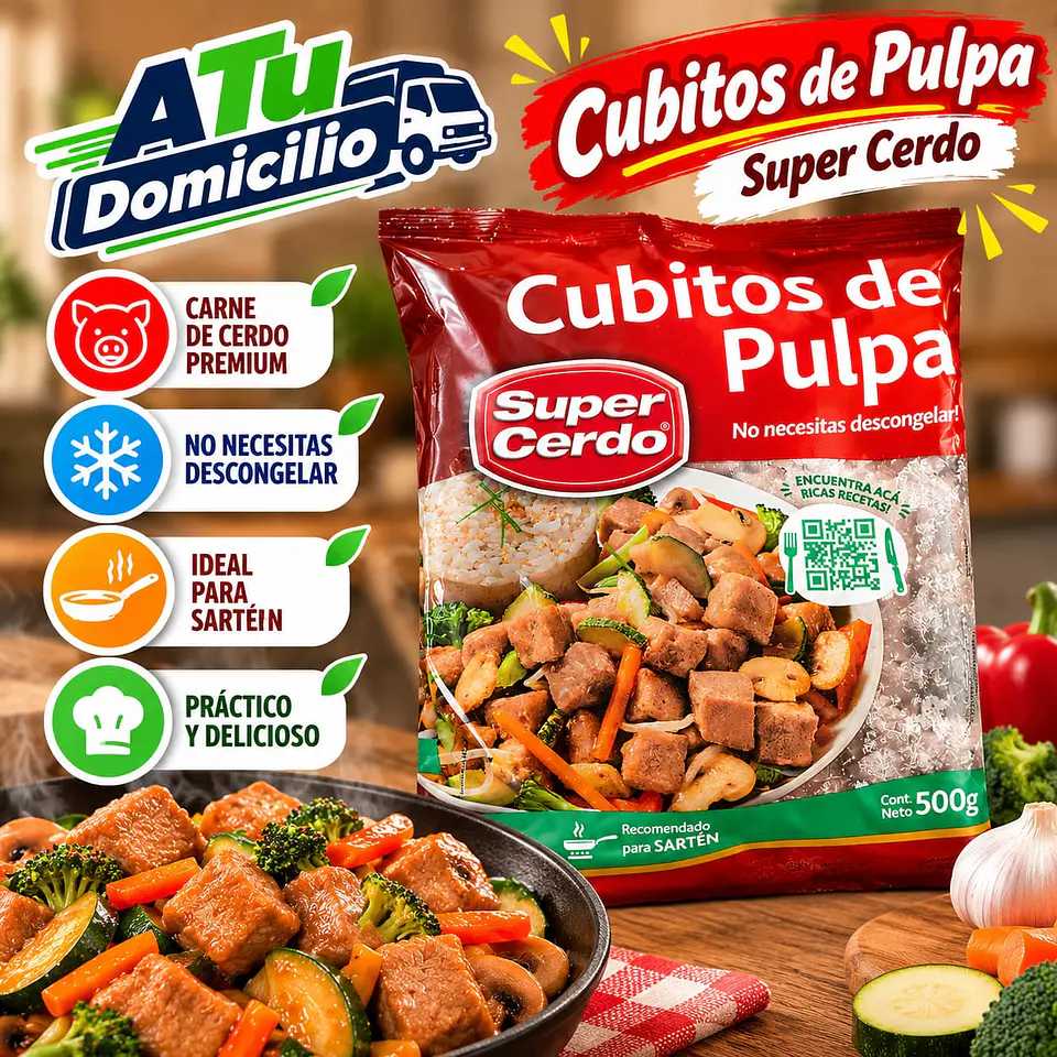 Pulpa de Cerdo en Cubitos Congelada Super Cerdo 500 g 1