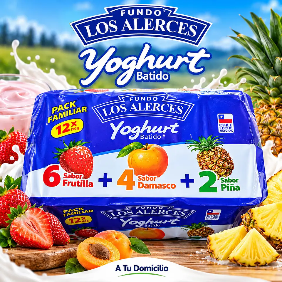 Yoghurt Batido Fundo Los Alerces Pack 12 unidades de 120 g  1