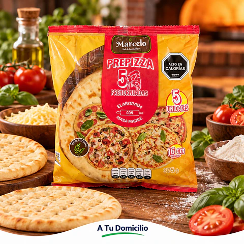 Masa Para Pizza Masa Madre Marcelo 5 un 16 cm Diámetro 