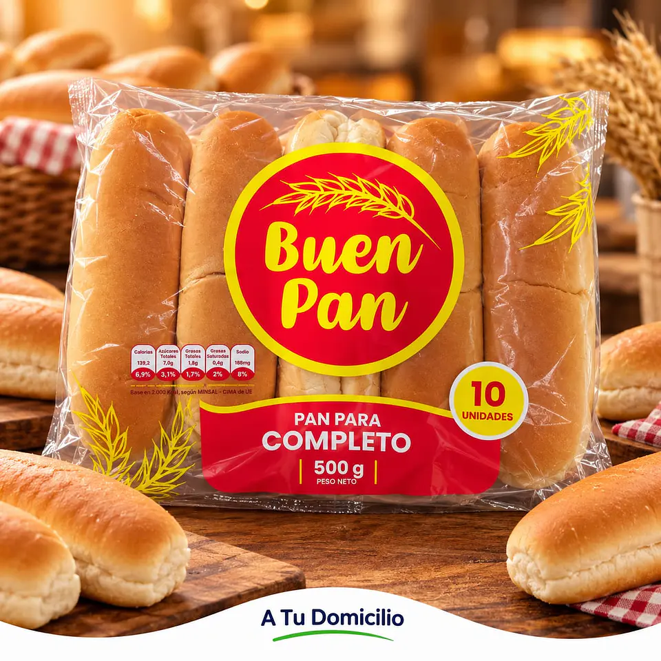 Pan de Completo Buen Pan 10 un 1
