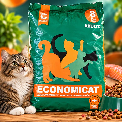 Alimento Para Gatos Adulto Salmón Economicat  8 kg
