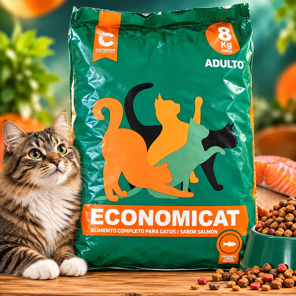 Alimento Para Gatos Adulto Salmón Economicat  8 kg 1