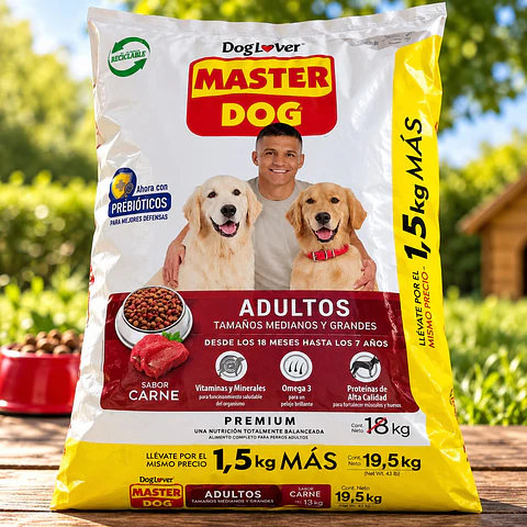 Alimento Perro Master Dog adulto carne 19,5kg