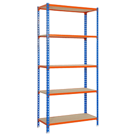 Estanteria Maderclick 5/500 Azul/Naranja/Madera